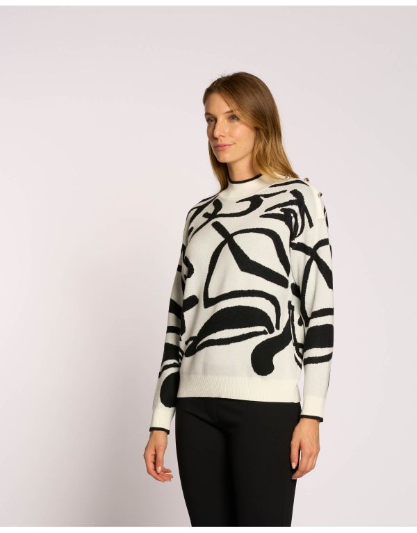 Maglia con disegno astratto...