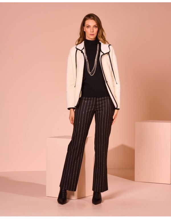 Pantalone in gessato con...