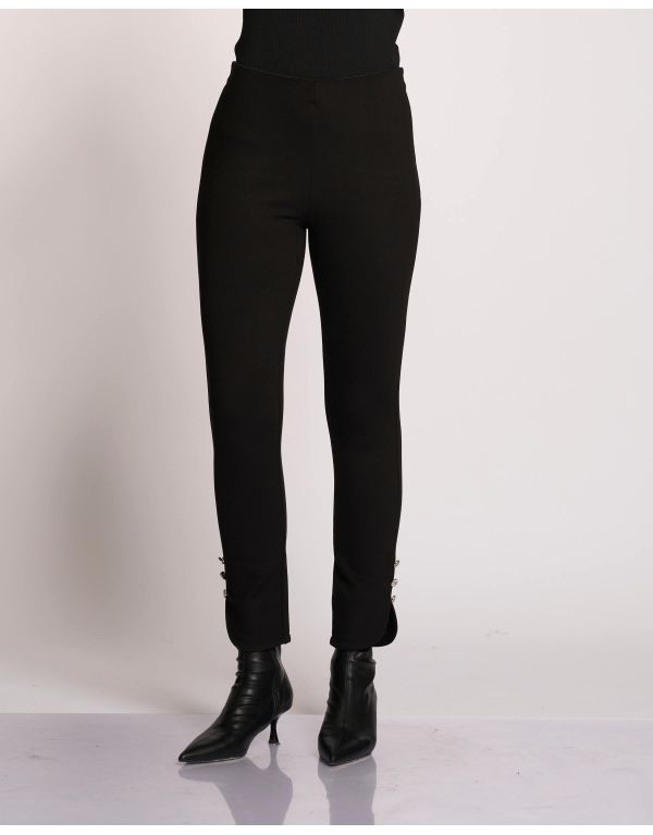 Leggins con spacco e bottoni