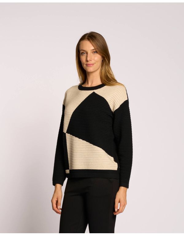 Maglia color block con...