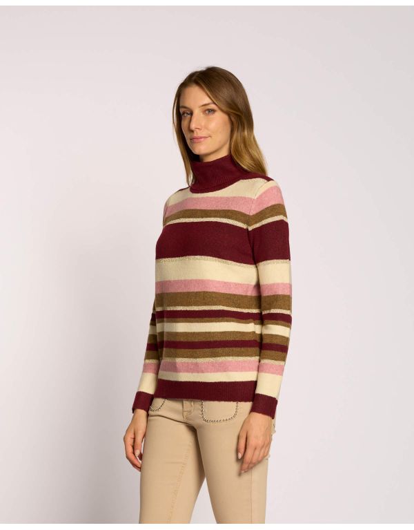 Maglia a righe con collo alto