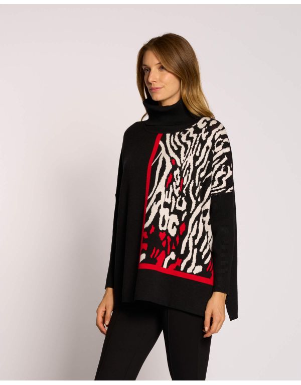 Maglia con collo e disegno...