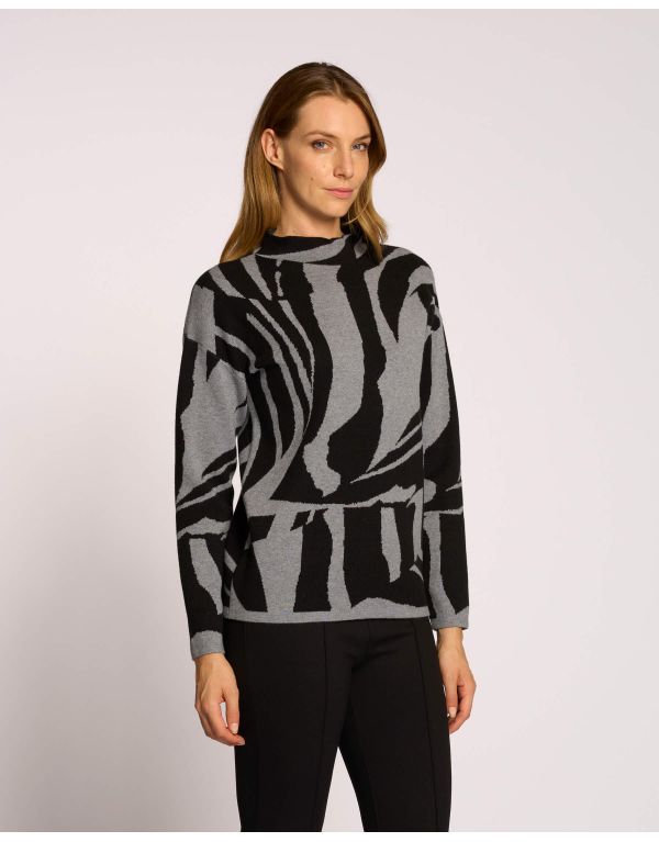 Maglia jacquard bicolore