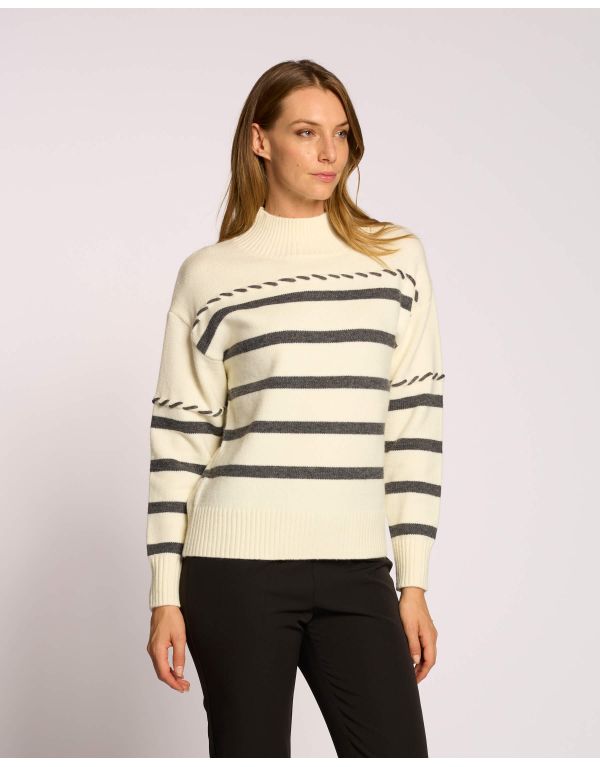 Maglia a righe con collo e...