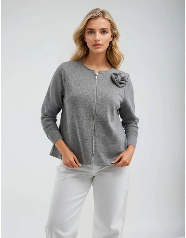 Giacca corta con zip e...