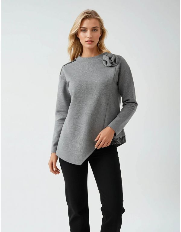 Felpa con applicazione e...