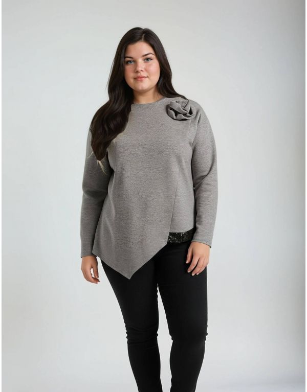 Felpa con applicazione e...