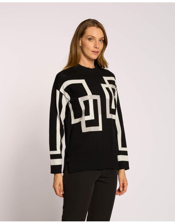 Maglia con disegno e strass