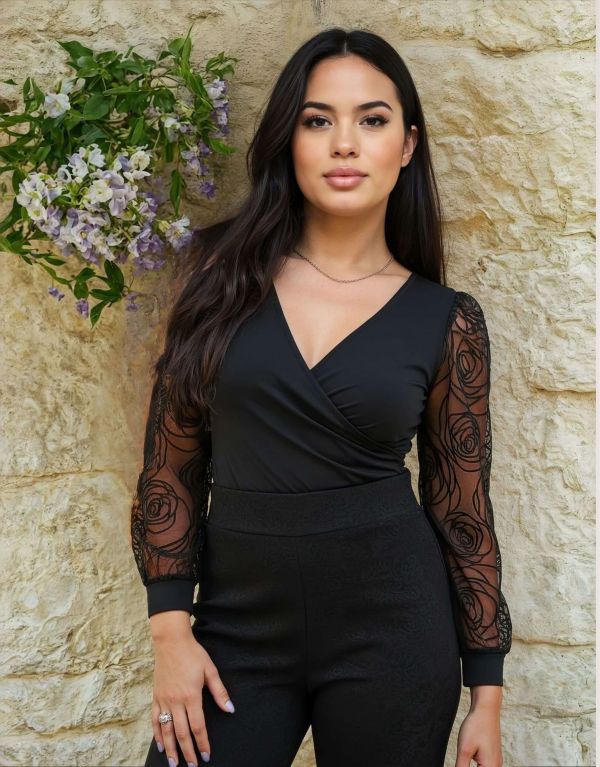 Casacca con maniche in organza