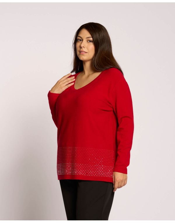 Maglia con fondo di strass