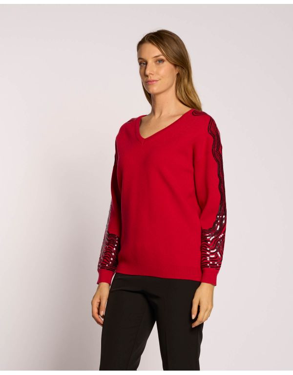 Maglia con scollo a V e...