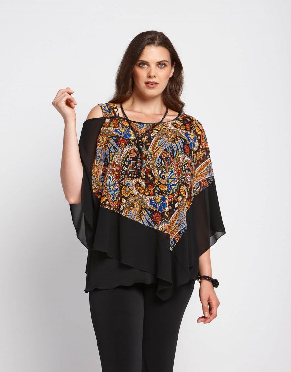 Poncho in georgette...