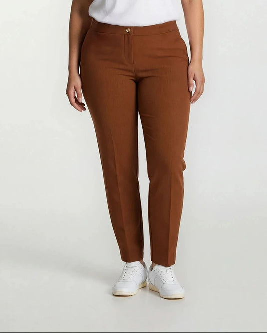 Pantalone basico con elastico e zip curvy