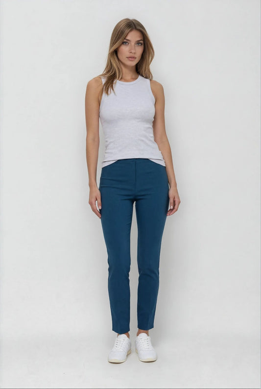 Pantalone aderente con elastico in vita