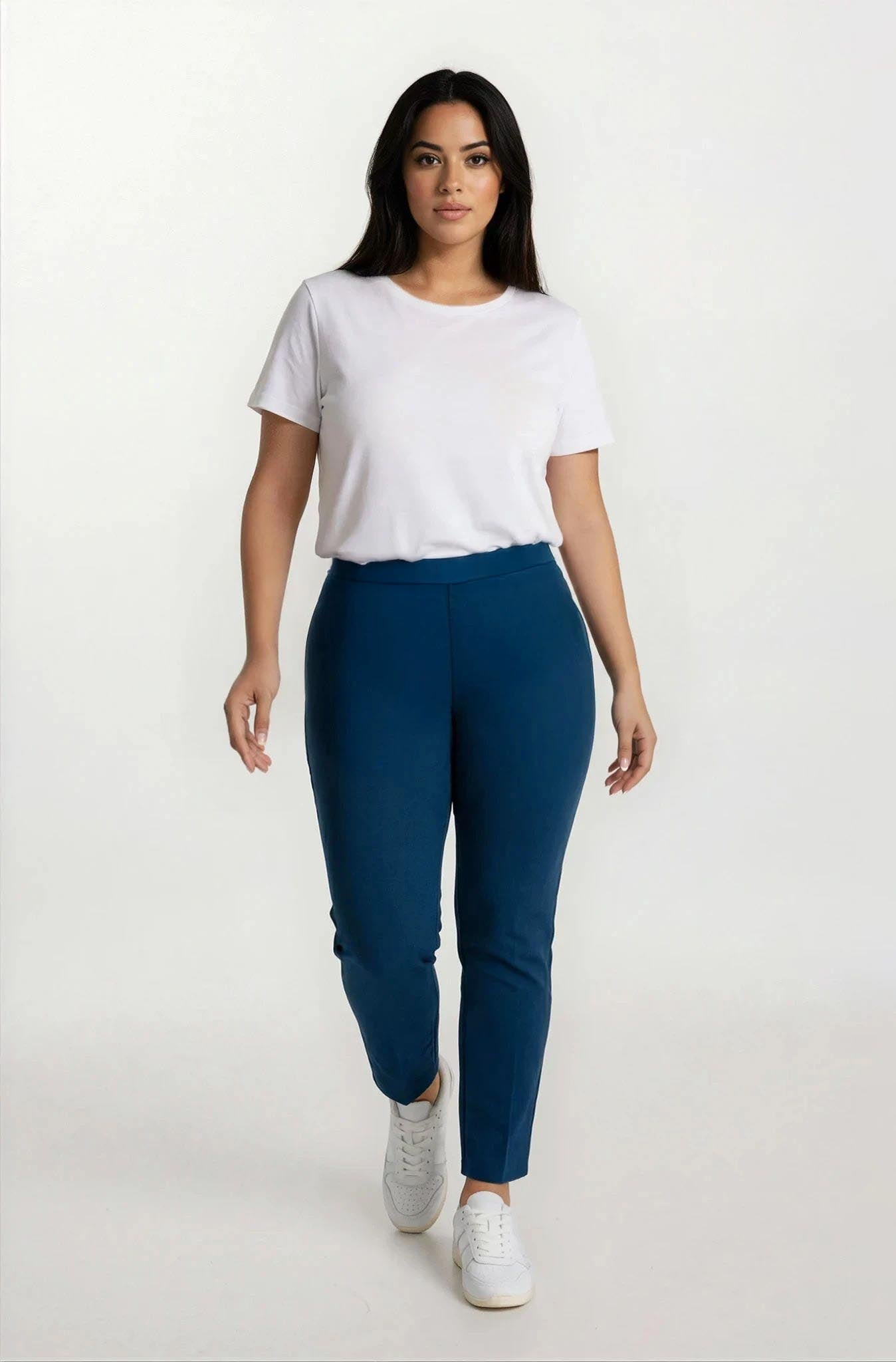 Pantalone aderente con elastico in vita curvy