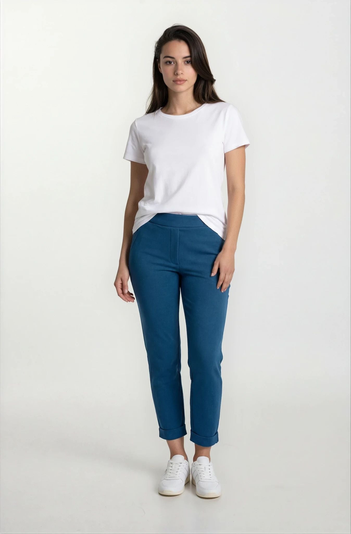 Pantalone punto Milano con risvolto