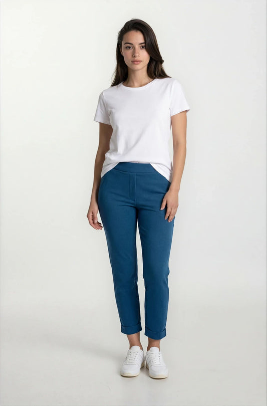 Pantalone punto Milano con risvolto