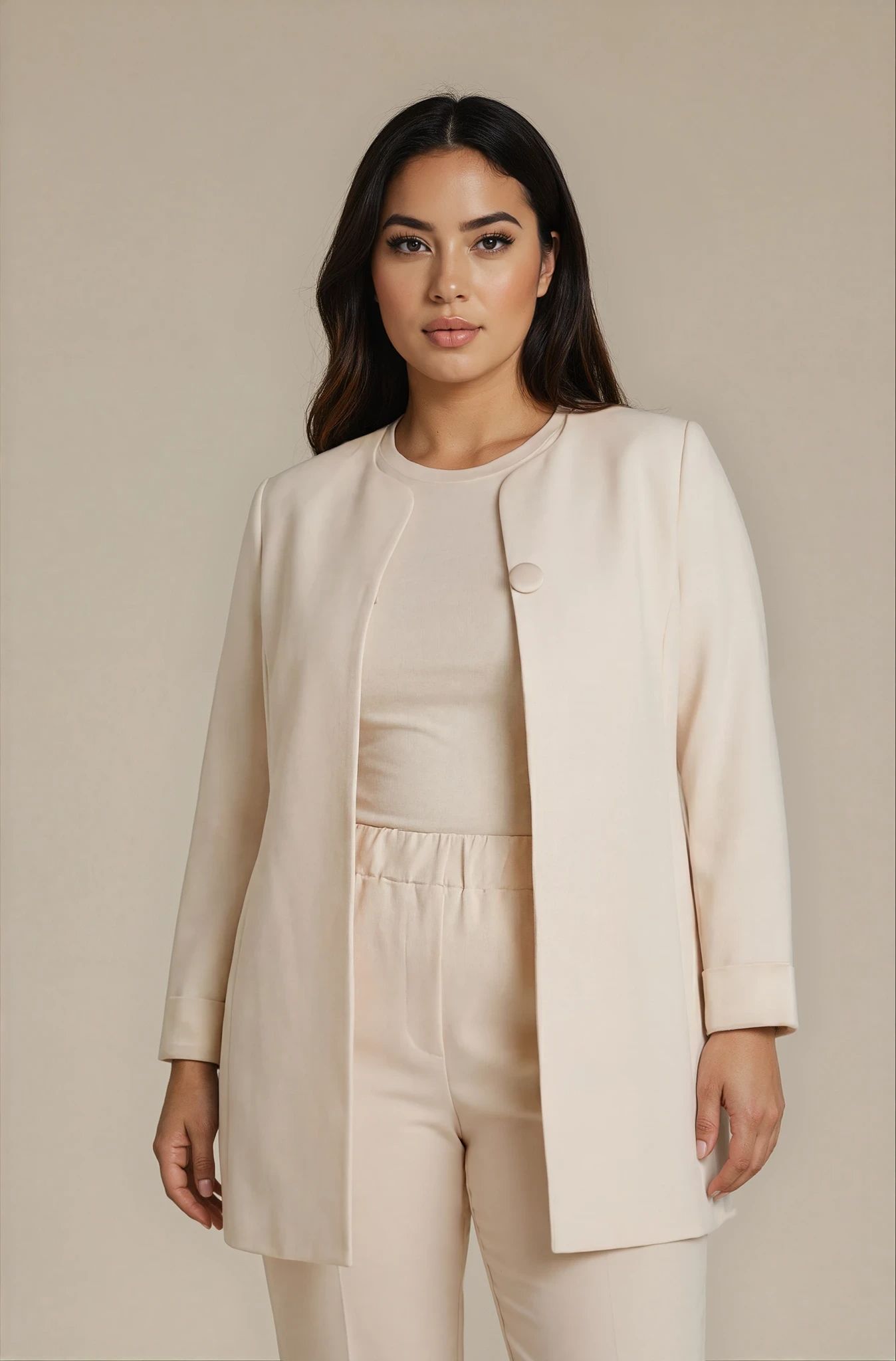 Giacca con dettagli in raso curvy
