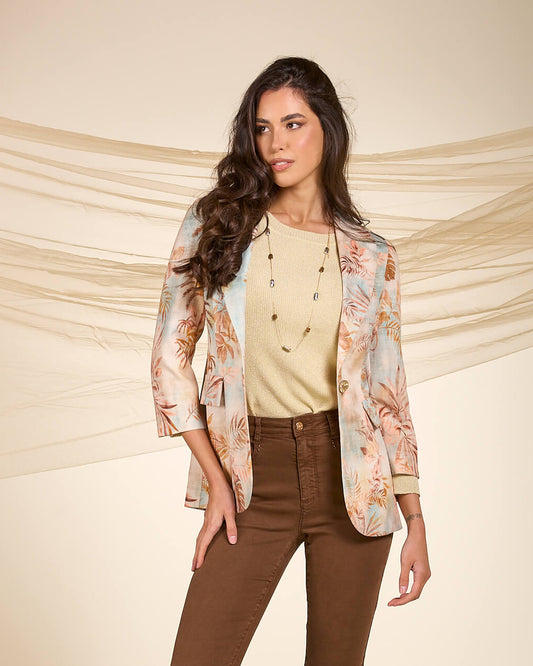 Giacca stampata con bottone