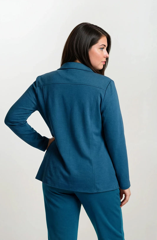 Giacca camicia con bottoni in madreperla curvy