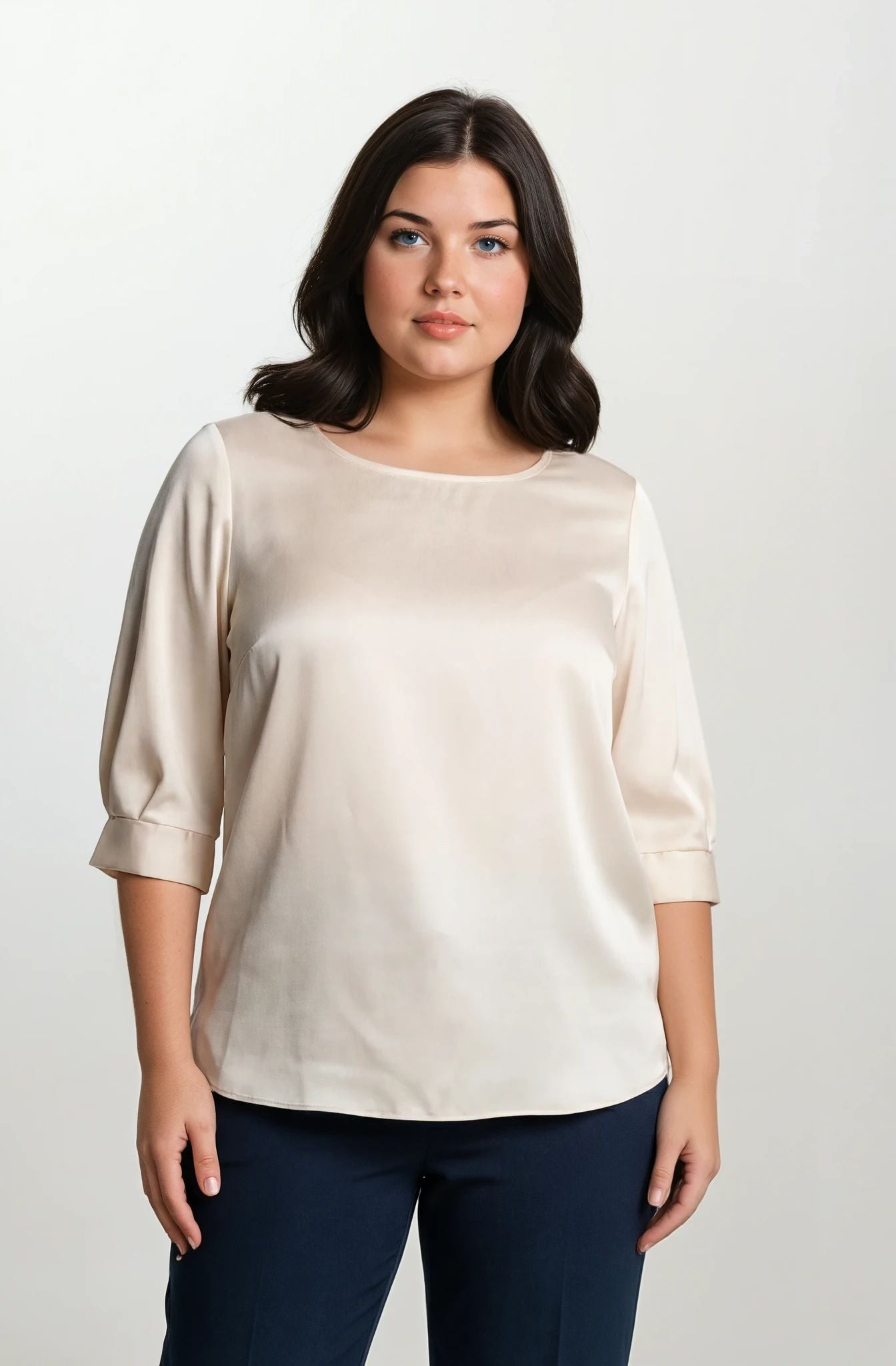 Casacca con baschina e pieghe curvy
