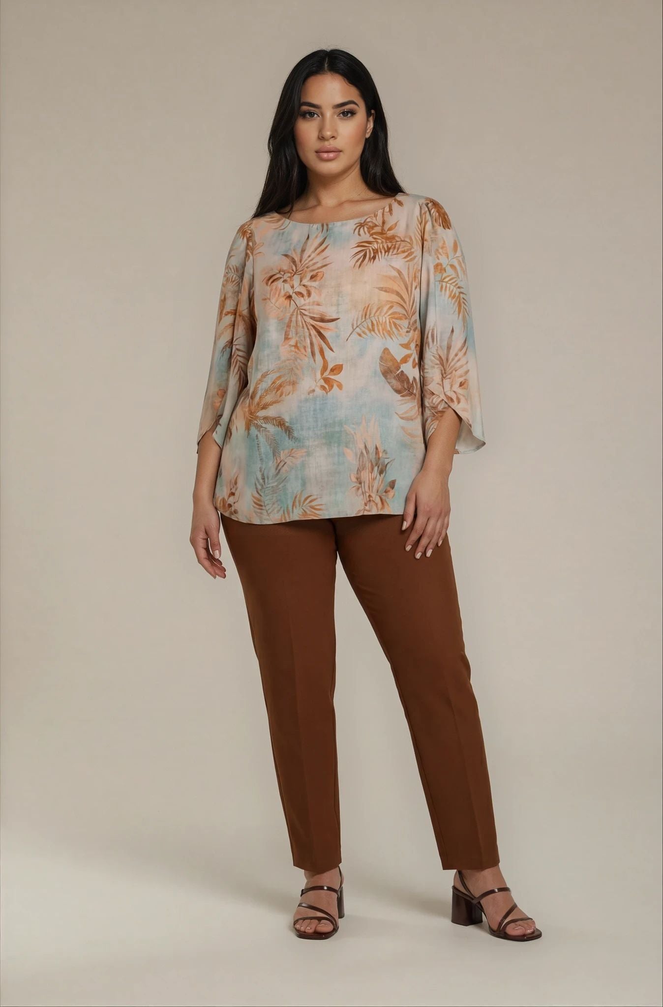 Pantalone basico con elastico e zip curvy