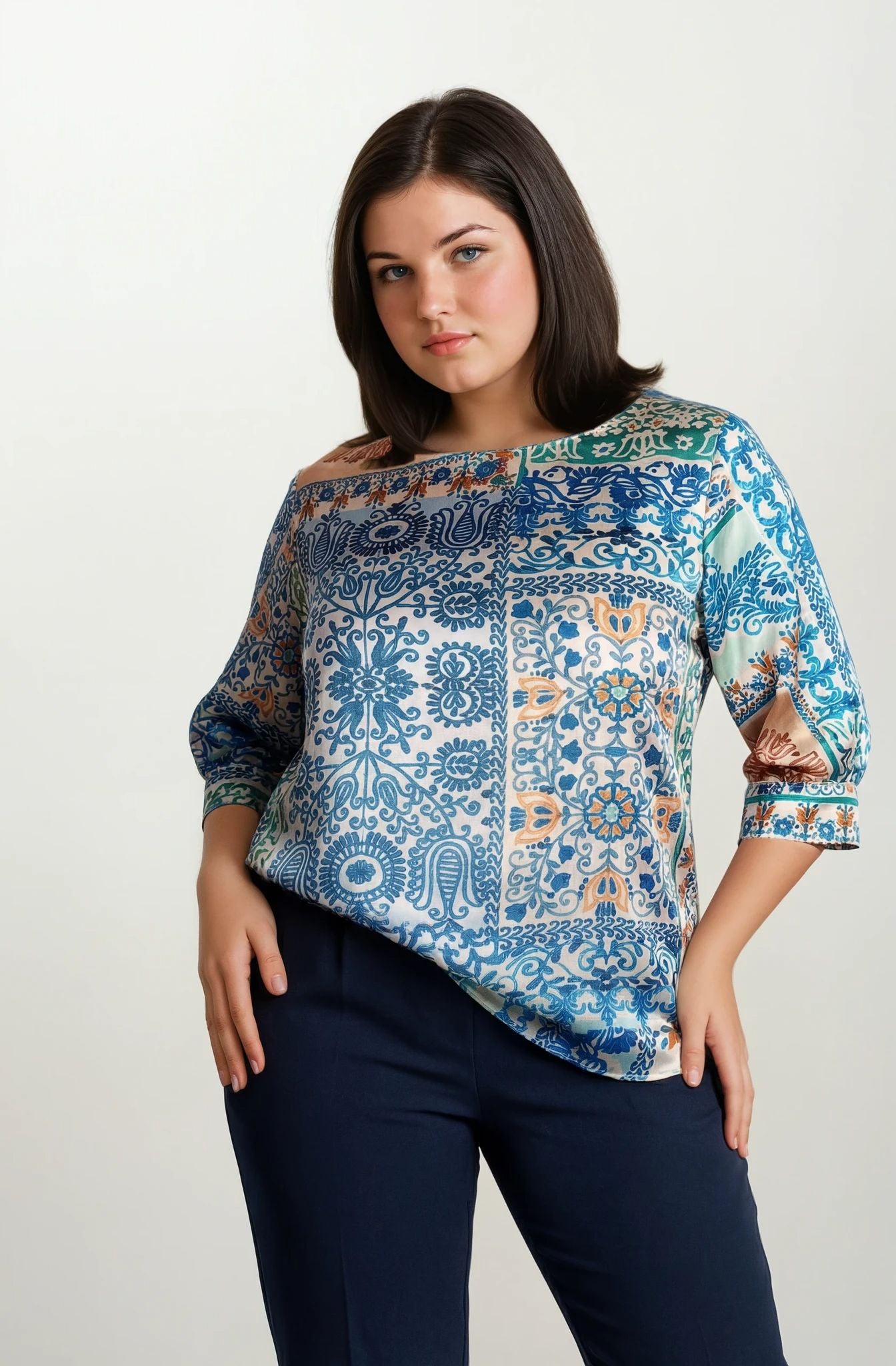 Casacca maniche tre quarti e polso curvy