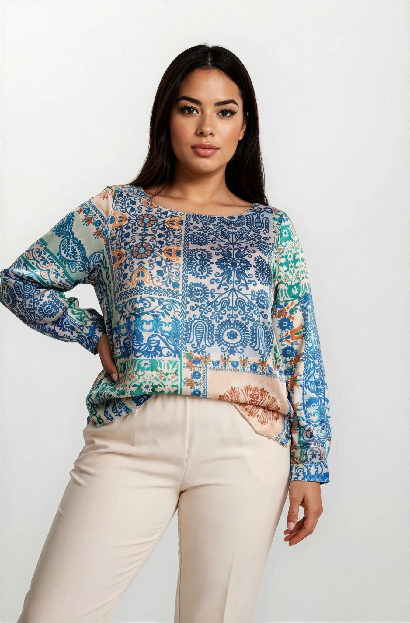 Casacca con baschina e polsini curvy