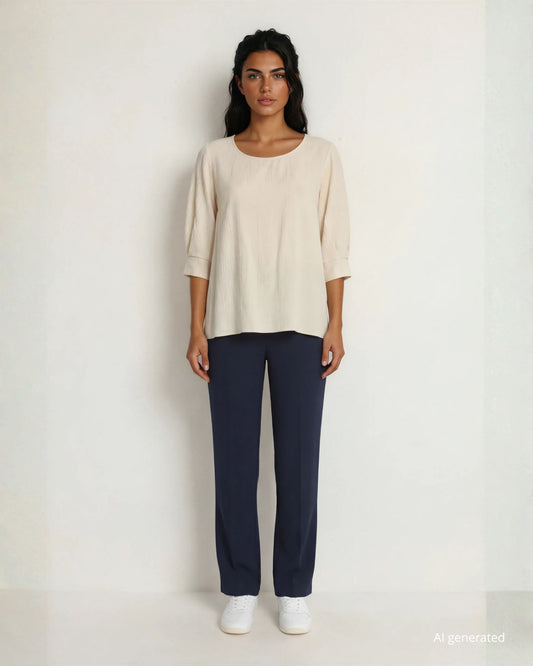 Casacca a maniche corte effetto stropicciato