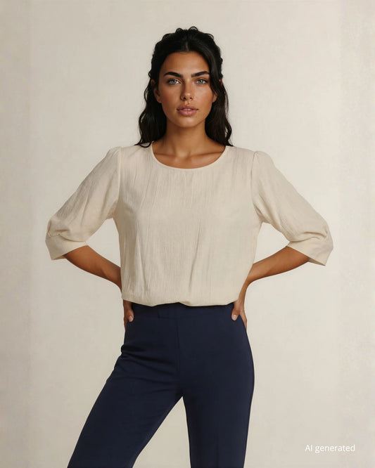 Casacca a maniche corte effetto stropicciato