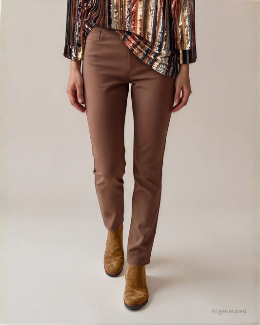 Pantalone cinque tasche a gamba dritta corda