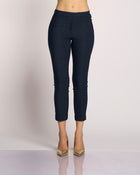 Pantalone con elastico in vita e risvolto blu