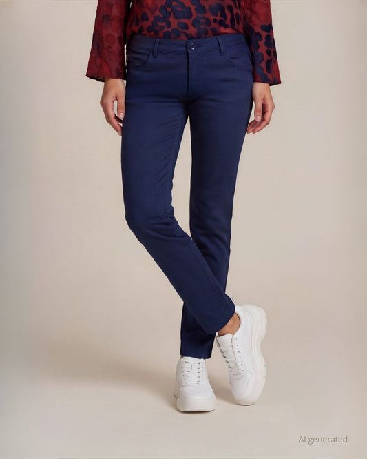 Pantalone cinque tasche a gamba dritta denim