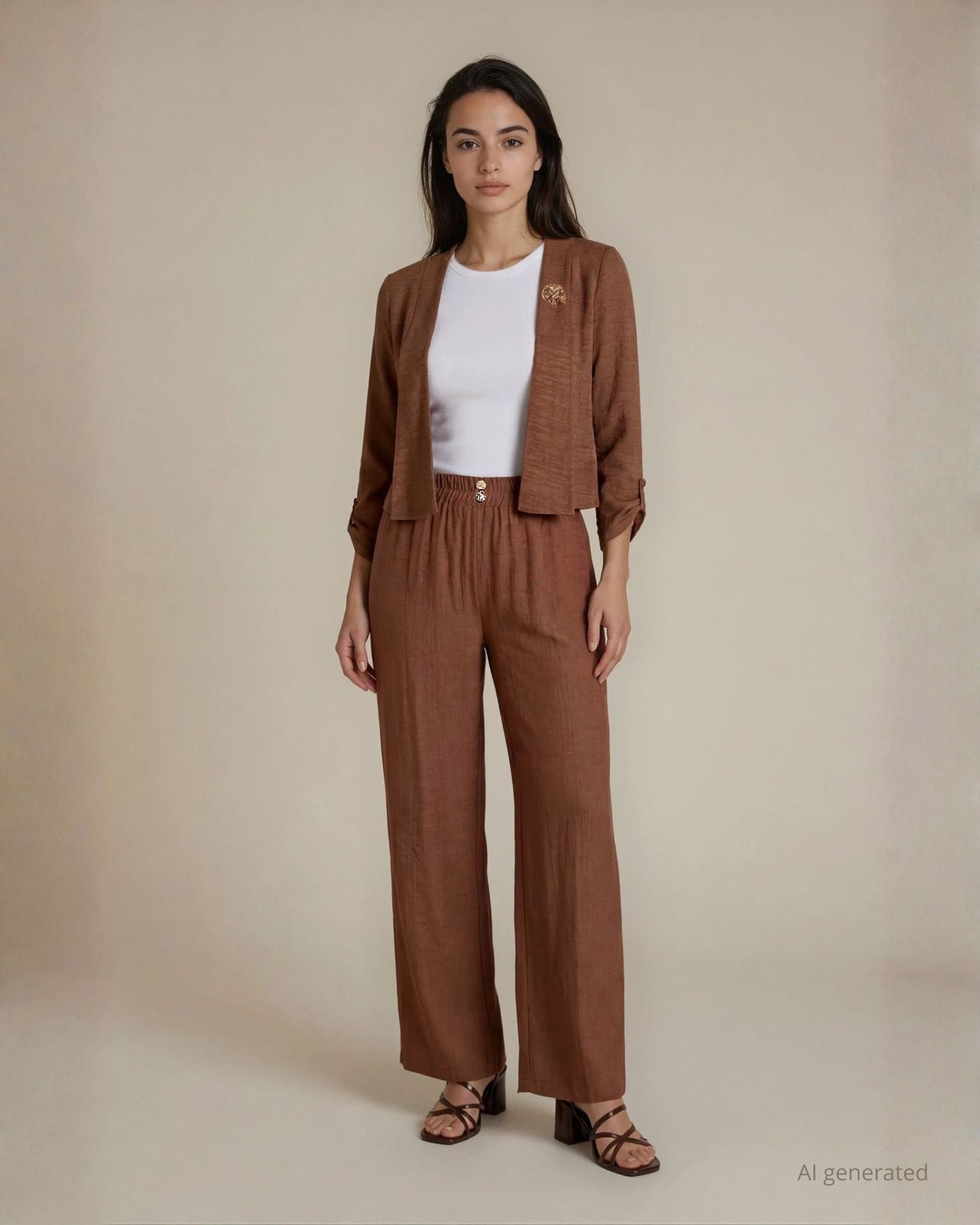 Bolero melange con accessorio spilla