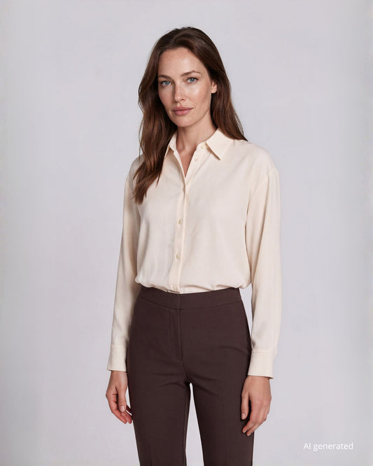 Pantalone in scuba crêpe con elastico moro