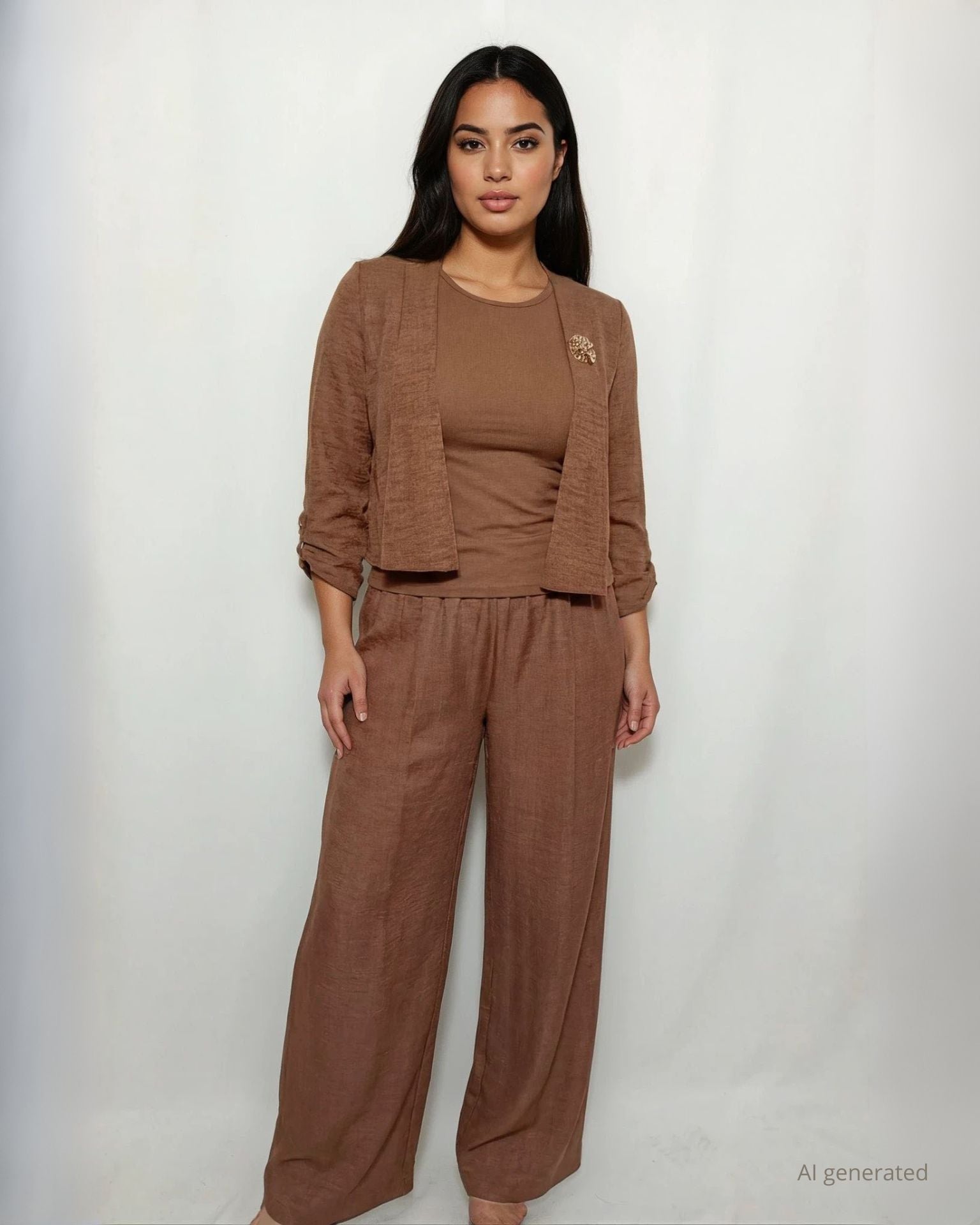 Bolero melange con accessorio spilla curvy