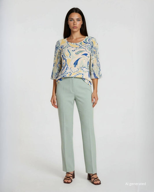 Casacca con maniche in georgette e inserto di paillettes