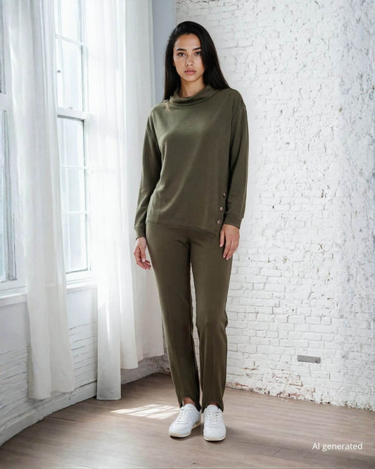 Pantalone largo in punto Milano