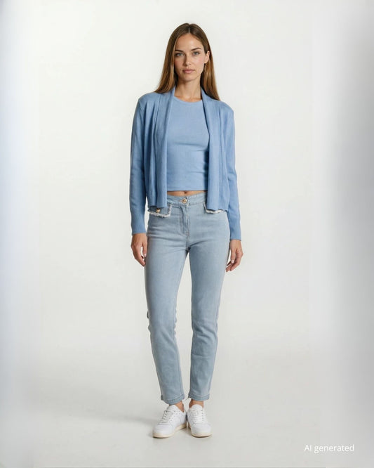 Cardigan con dettagli a coste