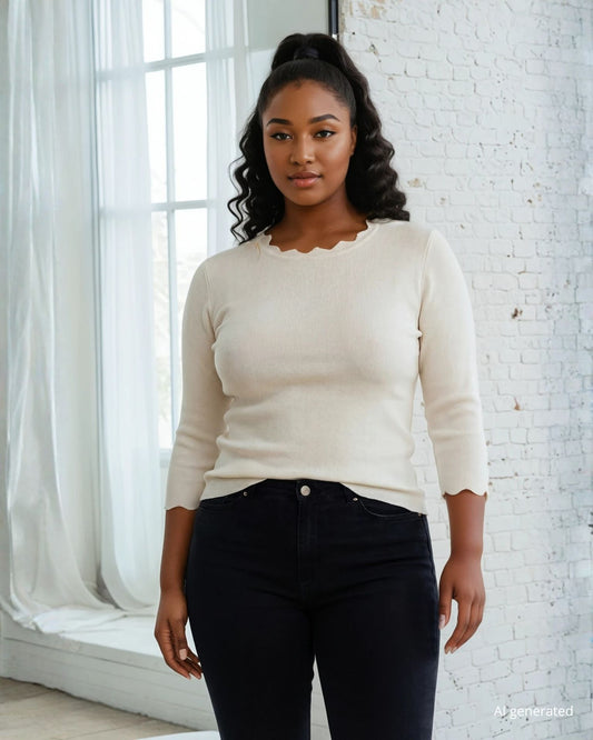 Maglia con cappette e bottoni curvy