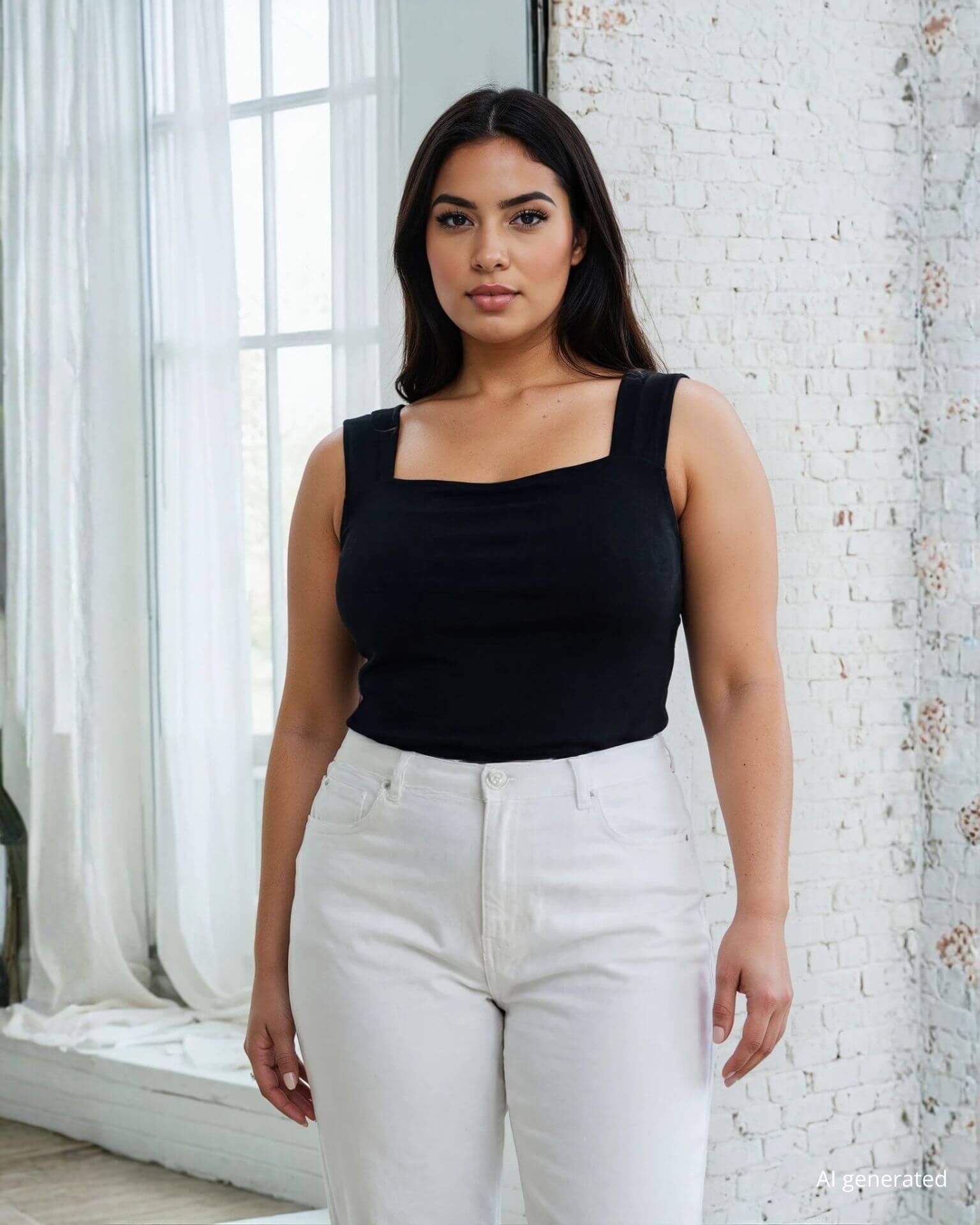 Top basico in tessuto elasticizzato curvy