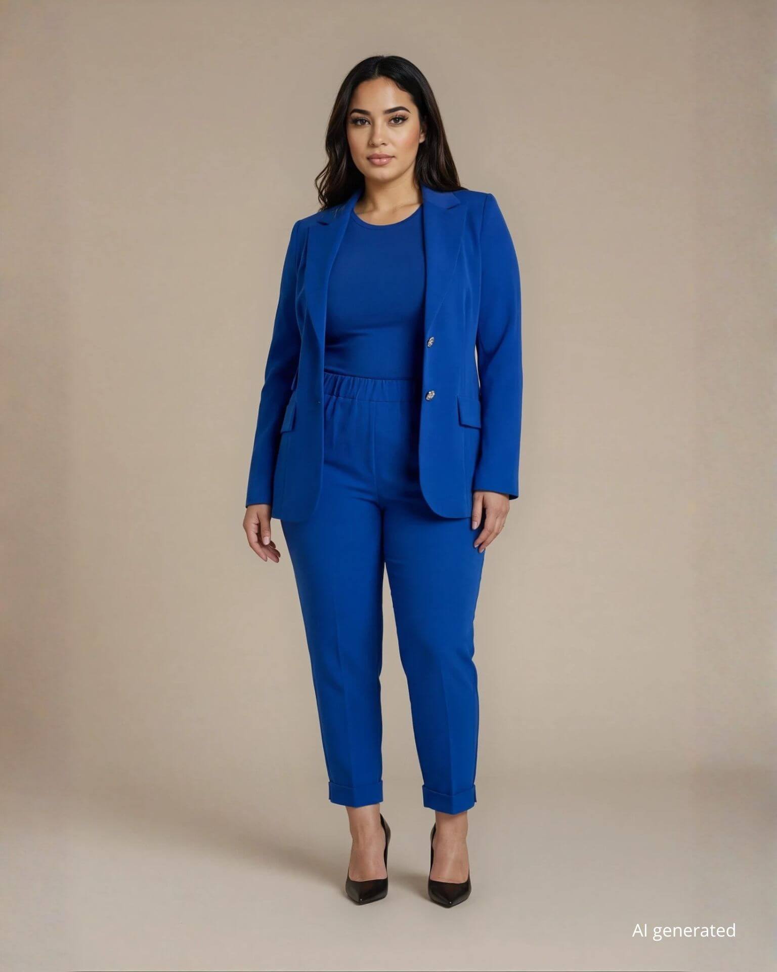 Giacca bistretch con bottoni e pattine curvy