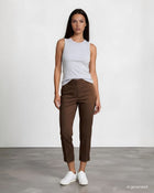 Pantalone in bengalina con elastico cioccolato