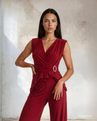 Casacca lunga in jersey maniche a kimono con accessorio e drappeggio india