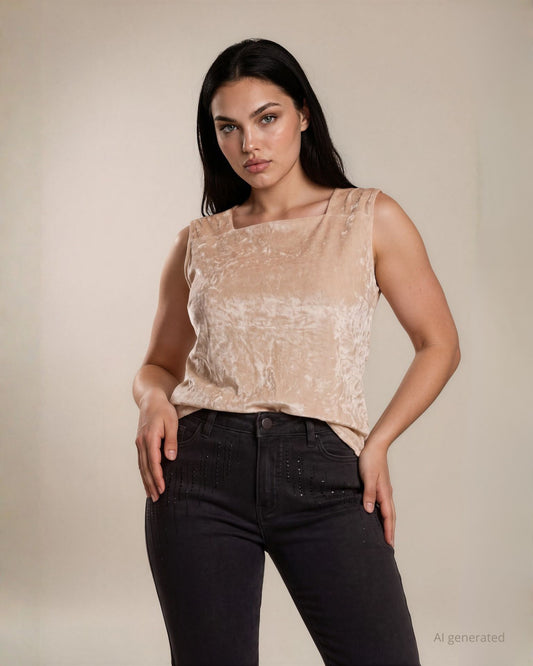 Jeans cinque tasche nero con righe di strass frontali curvy