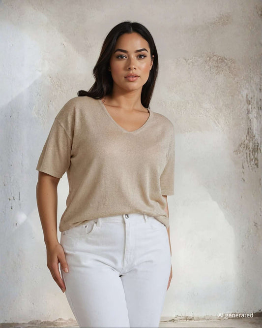 Ponchetta con scollo a V  e goccia curvy