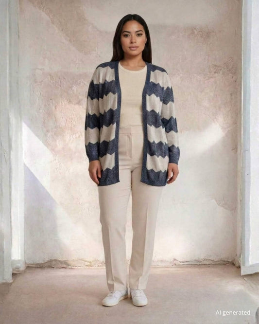 Caban in lurex zig zag curvy