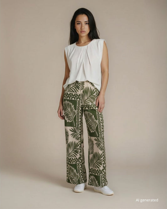 Top doppia georgette con dettaglio pieghe