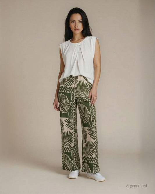 Top doppia georgette con dettaglio pieghe