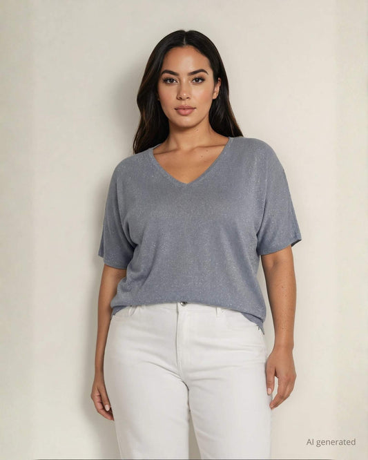 Ponchetta con scollo a V  e goccia curvy